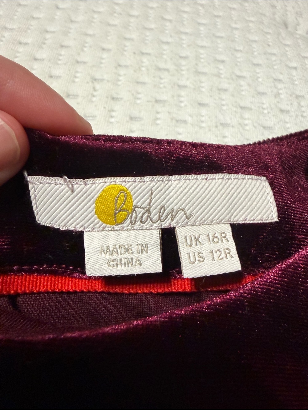 Boden Velvet Midi Dress in Deep Wine - Picture 3 of 4